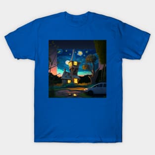 Starry Night Over The Burrow T-Shirt